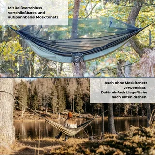 AMAZONAS Ultralichte Hangmat Moskito Traveller Thermo 200kg 2,75x1,4m — miniatuur 4