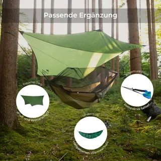 AMAZONAS Ultralichte Hangmat Moskito Traveller Thermo 200kg 2,75x1,4m — miniatuur 5