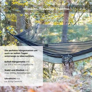 AMAZONAS Ultralichte Hangmat Moskito Traveller Thermo 200kg 2,75x1,4m — miniatuur 3