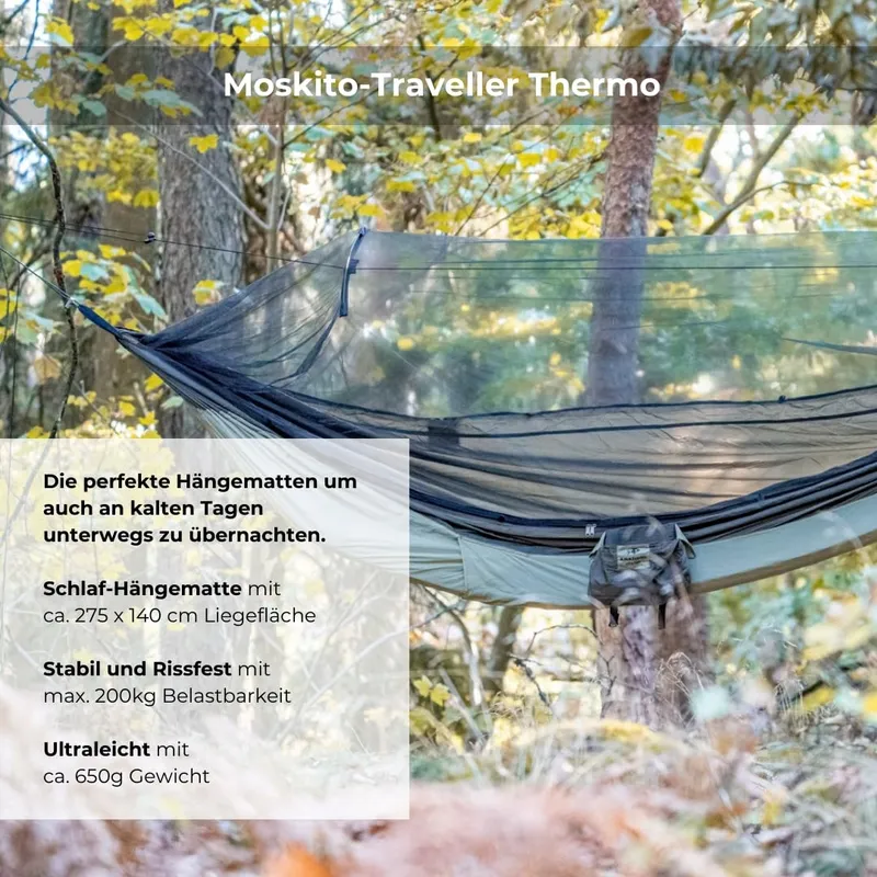 AMAZONAS Ultralichte Hangmat Moskito Traveller Thermo 200kg 2,75x1,4m — foto 3
