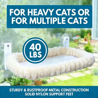 SUDADERA Katten Vensterbed Zuignappen Opvouwbaar Wit Grijs 20kg — miniatuur 4