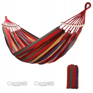 REDCAMP Dubbele Camping Hangmat met Houten Balk 350kg Regenboog — miniatuur 1