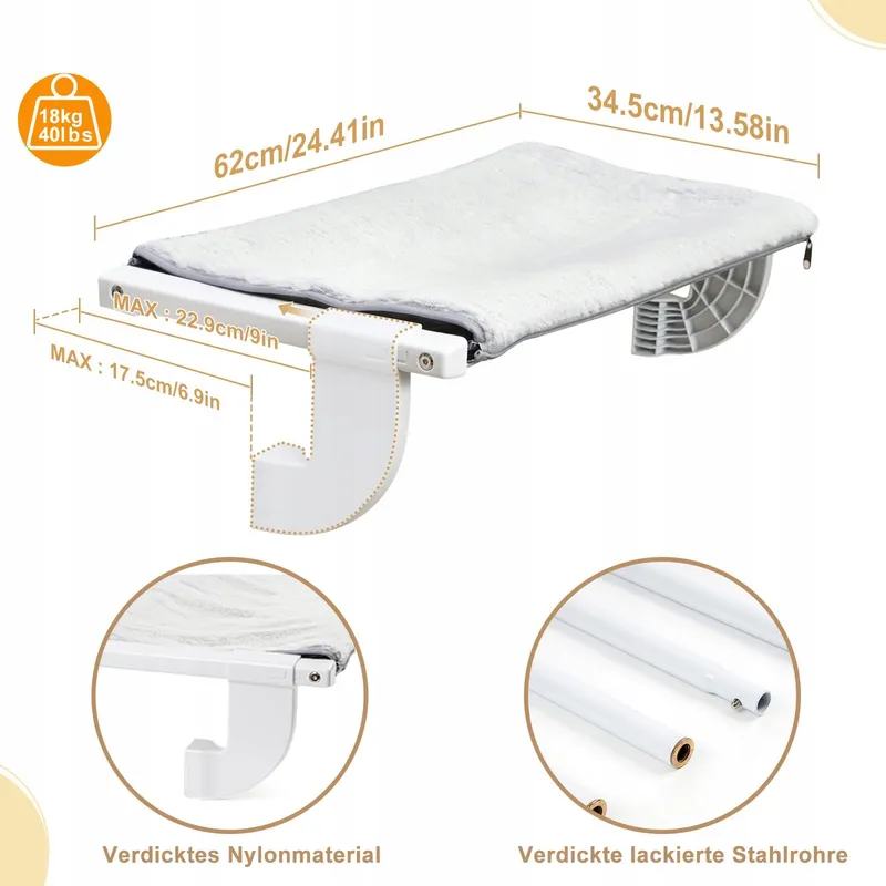 GUUSII HOME Kattenhangmat Radiator Raam Balkon 62x34,5cm — foto 3