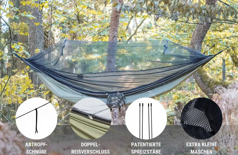 AMAZONAS Moskito Traveller Thermo XXL Ultralichte Hangmat Groen 200kg — foto 4