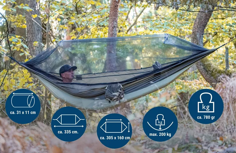 AMAZONAS Moskito Traveller Thermo XXL Ultralichte Hangmat Groen 200kg — foto 2
