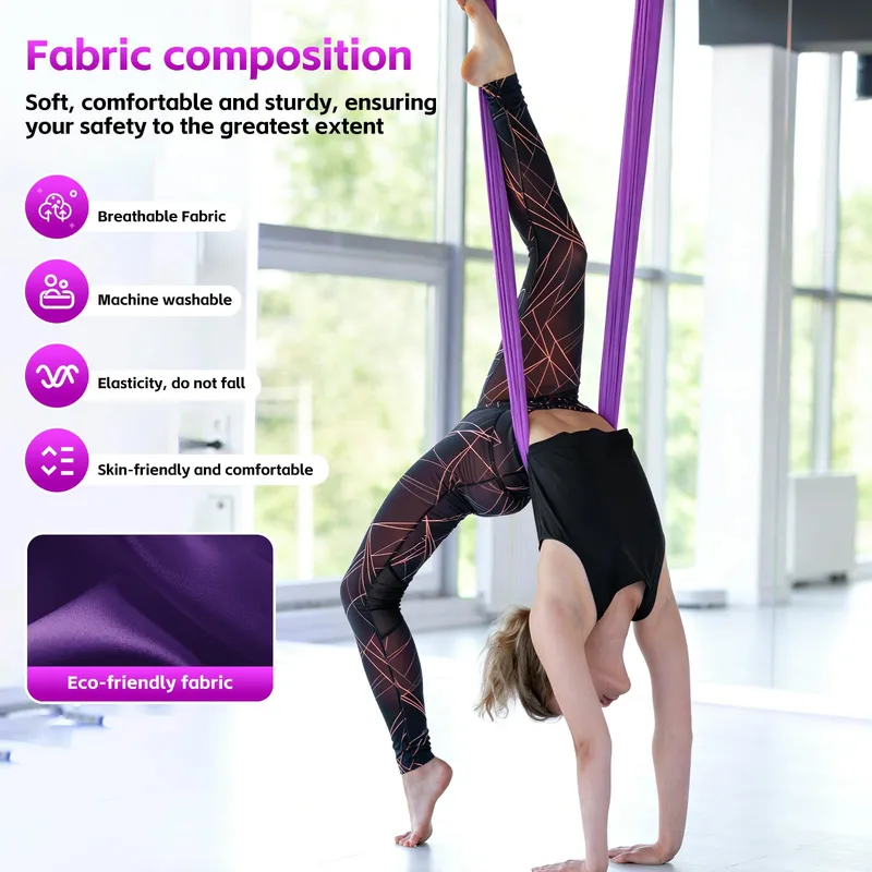 L.STARRYISLAND Aerial Yoga Hangmat Schommel 2-in-1 Paars 200kg — foto 3