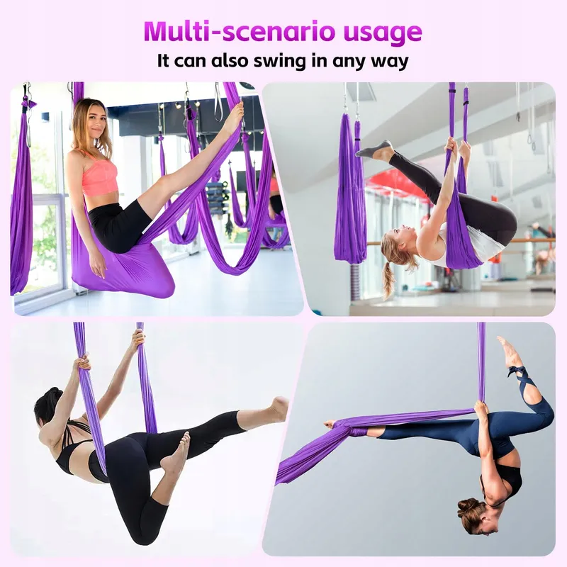 L.STARRYISLAND Aerial Yoga Hangmat Schommel 2-in-1 Paars 200kg — foto 7