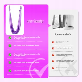 L.STARRYISLAND Aerial Yoga Hangmat Schommel 2-in-1 Paars 200kg — miniatuur 6