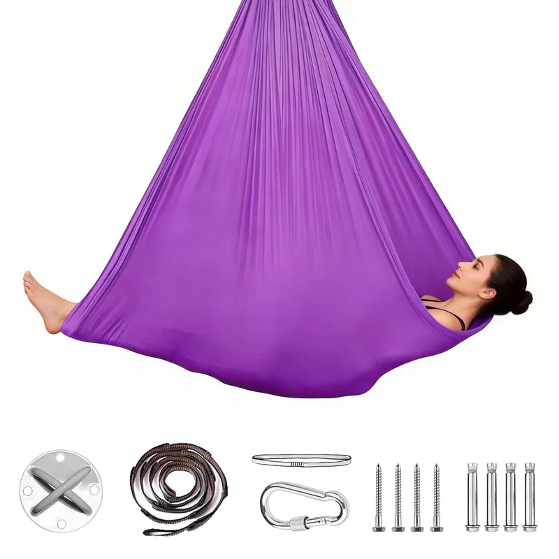 L.STARRYISLAND Aerial Yoga Hangmat Schommel 2-in-1 Paars 200kg — foto 1