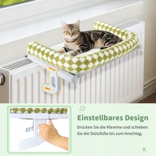 GUUSII HOME Kattenmand Radiator Hangend Groen 63x38cm 18kg — miniatuur 2