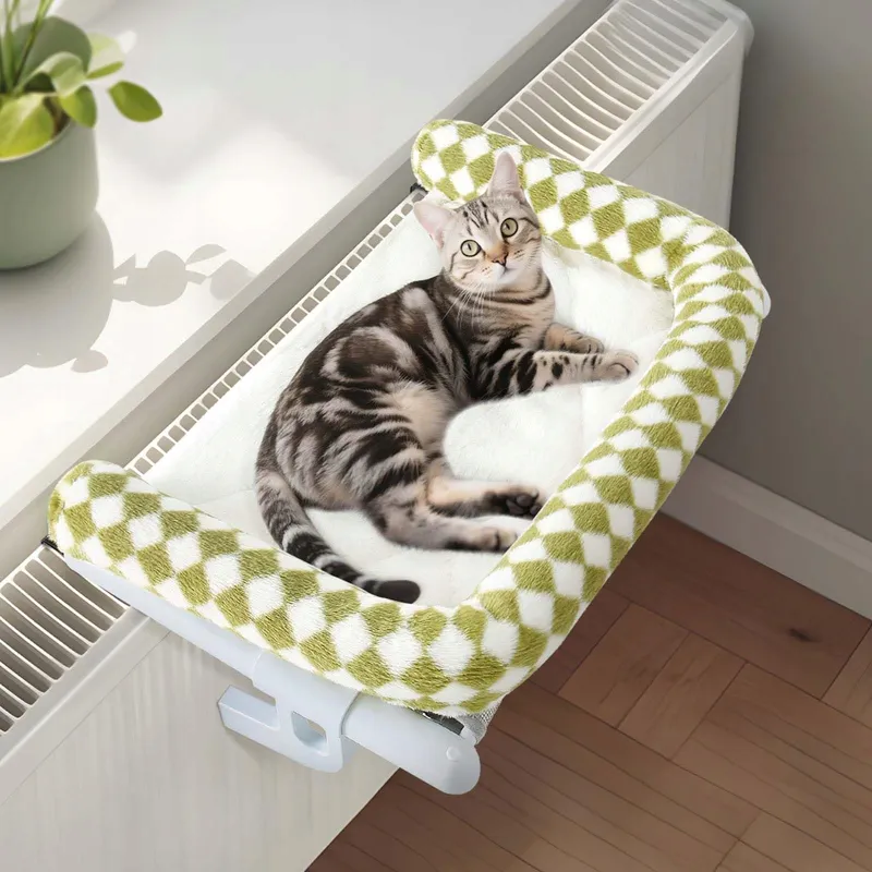 GUUSII HOME Kattenmand Radiator Hangend Groen 63x38cm 18kg — foto 1