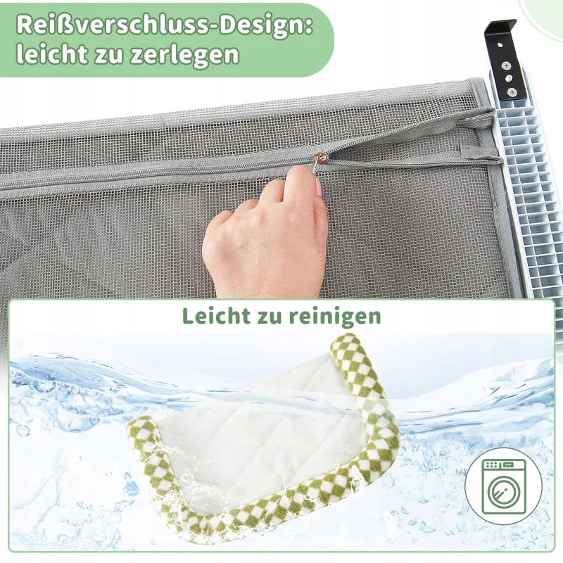 GUUSII HOME Kattenmand Radiator Hangend Groen 63x38cm 18kg — foto 4