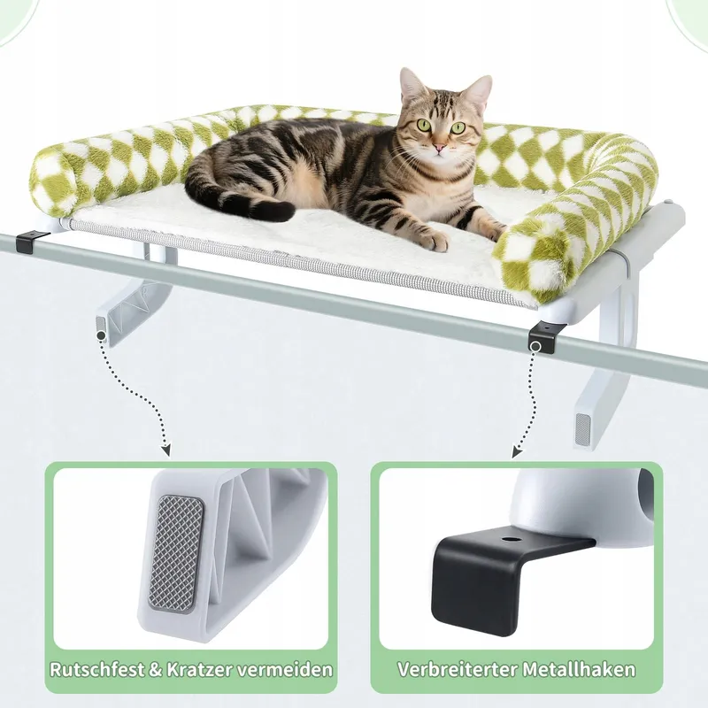 GUUSII HOME Kattenmand Radiator Hangend Groen 63x38cm 18kg — foto 6