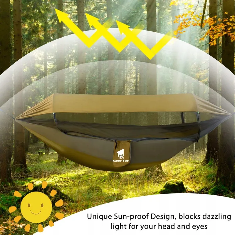 GEERTOP Outdoor Hangmat Met Klamboe En Dak Ultralicht Camping 200kg — foto 3