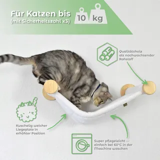KAHUME Kattenhangmat Muur Voor Krabpaal ECO — miniatuur 5