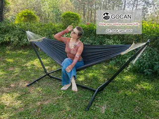 GOCAN Hangmat 2-Persoons Katoen 220x150cm 300kg Binnen Buiten — miniatuur 6