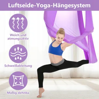 CIOQULI Aerial Yoga Hangmat Anti-Zwaartekracht 5m 200kg Paars — miniatuur 2