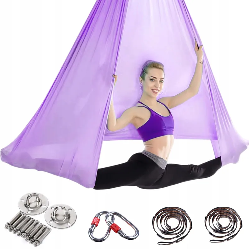 CIOQULI Aerial Yoga Hangmat Anti-Zwaartekracht 5m 200kg Paars — foto 1