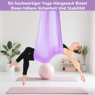 CIOQULI Aerial Yoga Hangmat Anti-Zwaartekracht 5m 200kg Paars — miniatuur 5