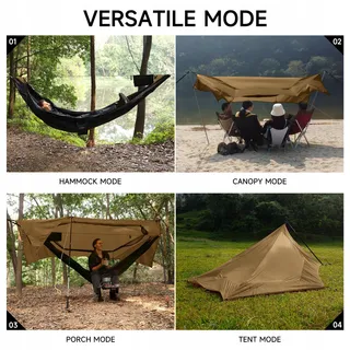 TRAVEL BIRD Hangmatset 4-in-1 Klamboe Regenzeil Trekking — miniatuur 2