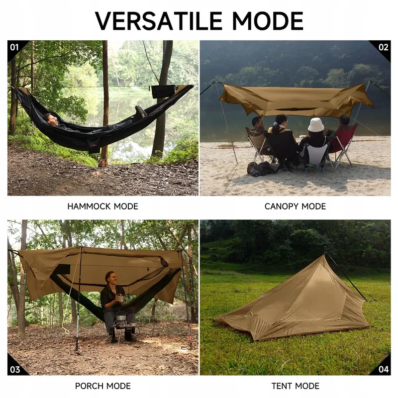 TRAVEL BIRD Hangmatset 4-in-1 Klamboe Regenzeil Trekking — foto 2