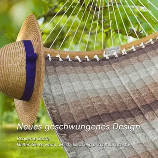 BATHONLY Grote Tuinhangmat 2-Persoons Met Kussen Tas Opvouwbaar 3m — miniatuur 4