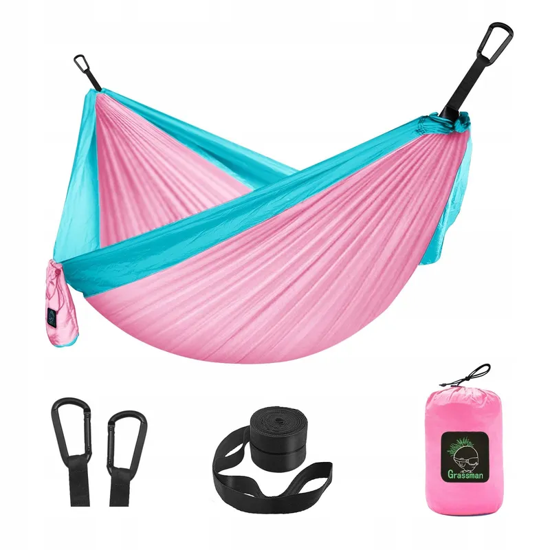 GRASSMAN Kinderhangmat Camping Draagbaar Ultralicht Roze Blauw — foto 1