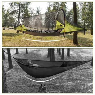 NIGHT CAT Buiten Hangmat Waterdicht Met Klamboe En Tarp XXL Camping — miniatuur 7