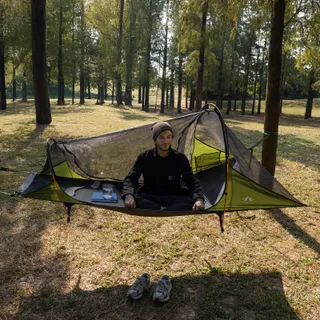 NIGHT CAT Buiten Hangmat Waterdicht Met Klamboe En Tarp XXL Camping — miniatuur 2