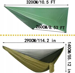 CAMPING HAMMOCK Hangmatset Klamboe Sterke Stof — miniatuur 6