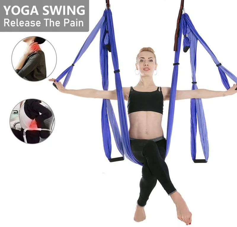 ARNTY Aerial Yoga Hangmat Set Tas Riemen Paars — foto 3