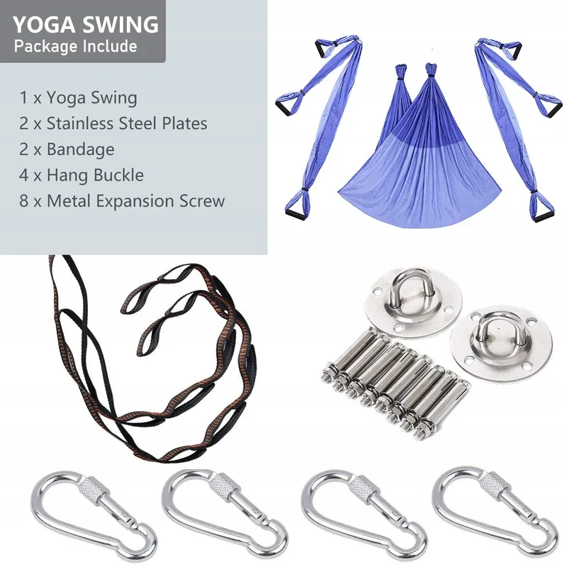 ARNTY Aerial Yoga Hangmat Set Tas Riemen Paars — foto 6
