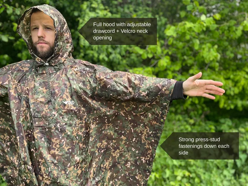 DD HAMMOCKS Poncho Tarp MC Waterdicht Multifunctioneel Camouflage — foto 4