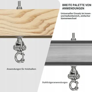 WWFFEN Ophanghaak Schommel Zwaar Hout Beton Staal 675kg — miniatuur 4