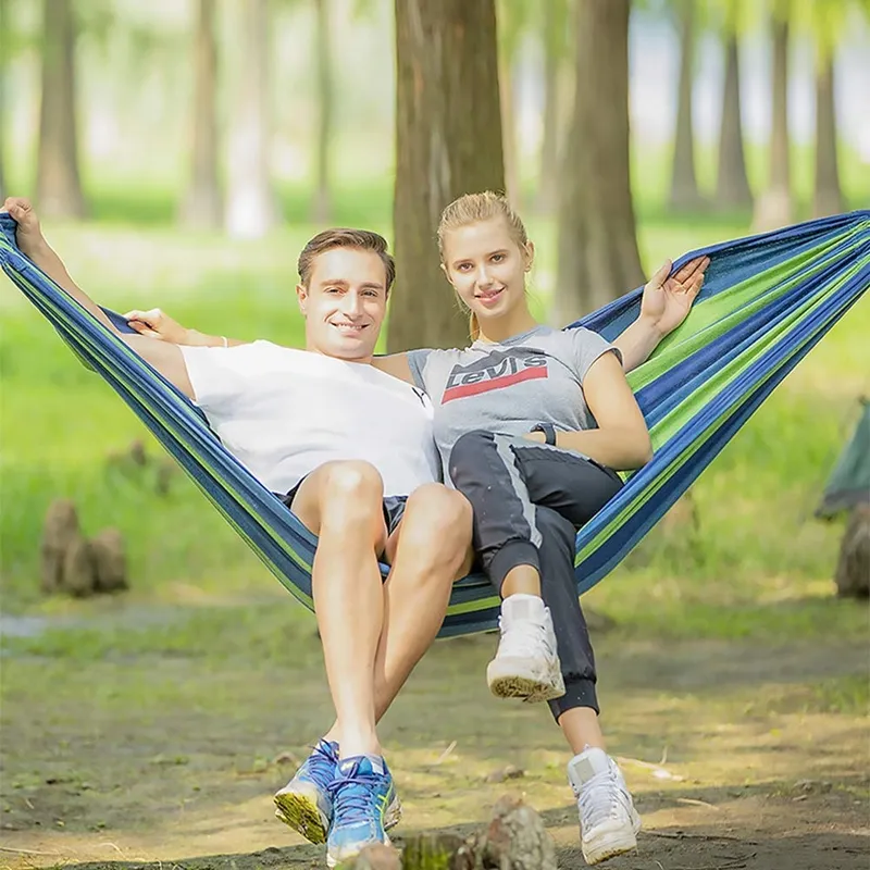 NAKEEY Dubbele Hangmat 280x150cm Outdoor Camping 300kg Blauw — foto 5