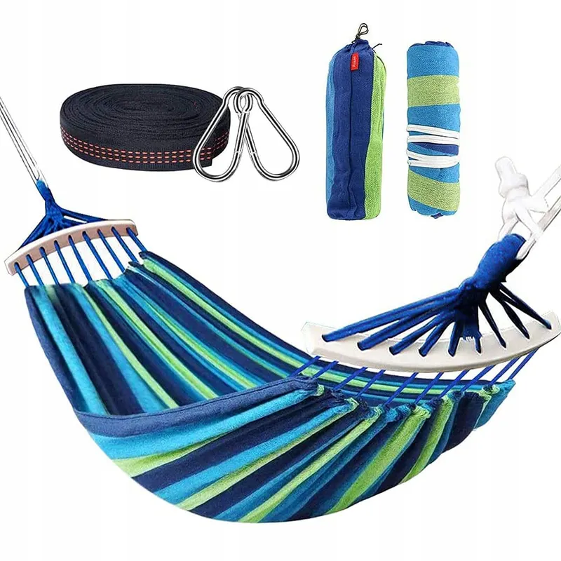 NAKEEY Dubbele Hangmat 280x150cm Outdoor Camping 300kg Blauw — foto 1