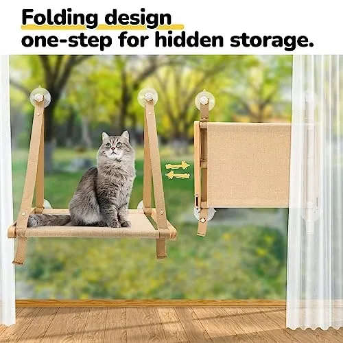 CATISM Opvouwbare Kattenhangmat Tot 20kg Met Sterke Zuignap — foto 5
