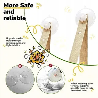 CATISM Opvouwbare Kattenhangmat Tot 20kg Met Sterke Zuignap — miniatuur 4