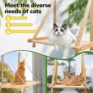 CATISM Opvouwbare Kattenhangmat Tot 20kg Met Sterke Zuignap — miniatuur 3