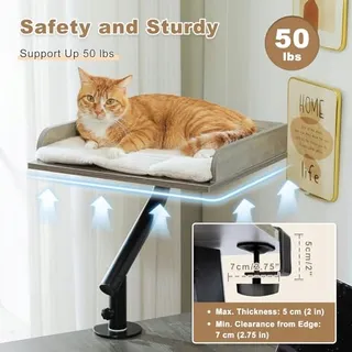 PAWZ ROAD Houten Kattenmand Draaibaar Verstelbaar Grijs tot 23kg — miniatuur 8