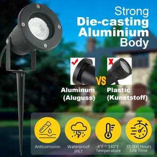 OMSEN Tuinspot GU10 7W IP67 Waterdicht Set 4 Stuks — miniatuur 2