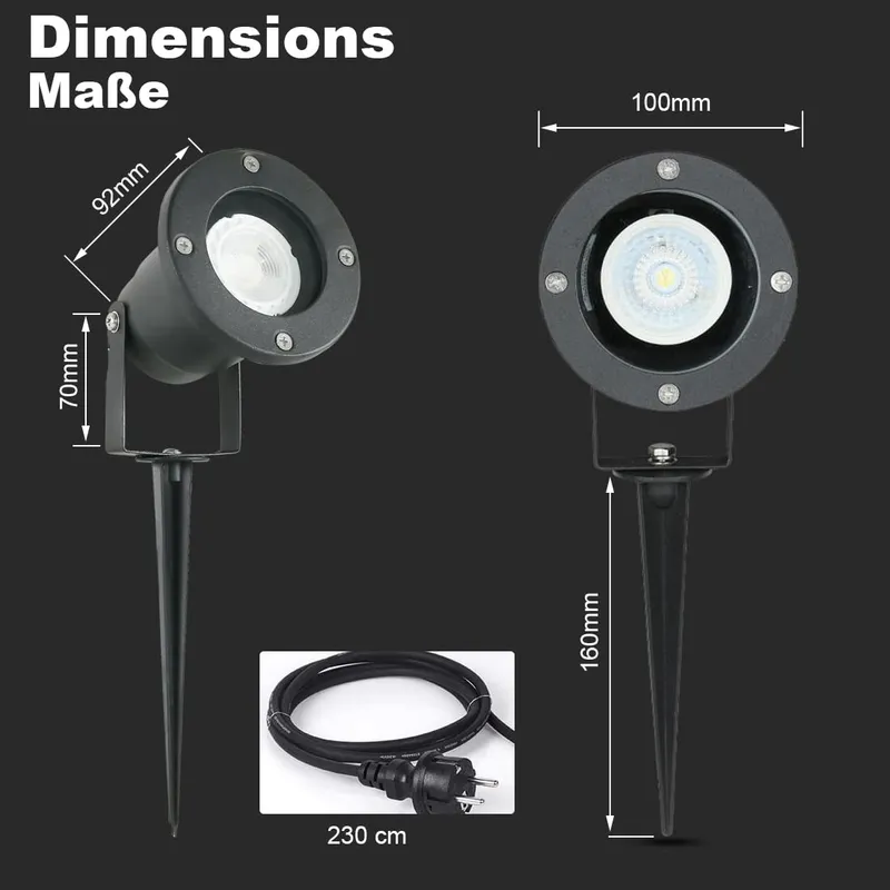 OMSEN Tuinspot GU10 7W IP67 Waterdicht Set 4 Stuks — foto 6