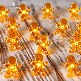 KIIMIIPA Kerst Lichtgordijn Raam Balkon Peperkoek 2m 20 LED — miniatuur 4