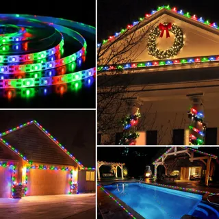 AMIR Solar LED Strip 3m 180 LED IP65 Waterdicht Tuinverlichting — miniatuur 7