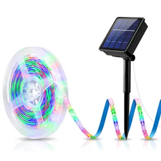 AMIR Solar LED Strip 3m 180 LED IP65 Waterdicht Tuinverlichting — miniatuur 1