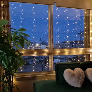 A.BIGWHALE LED Lichtgordijn USB Warm Wit Raam Bruiloft 2x2M — miniatuur 2