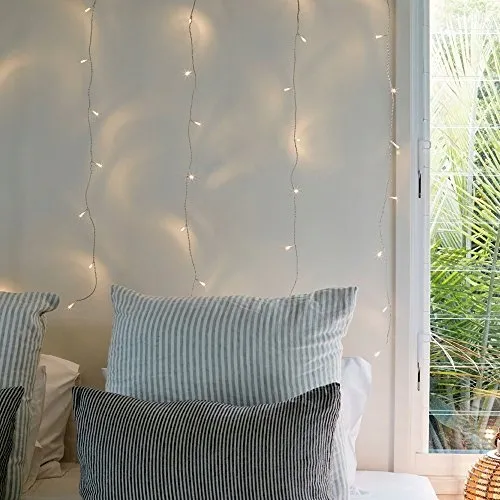 LIGHTS4FUN LED Lichtgordijn Warm Wit Raam Kerst 40 Lampjes 1x1m — foto 2
