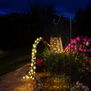 GUKKK Solar LED Gieter Tuindecoratie met Lampjes 75cm — miniatuur 1