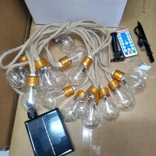 Solar Lichtsnoer Hennepkoord Buiten 8M 16 LED Afstandsbediening — miniatuur 9