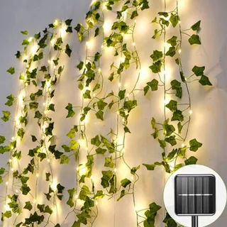 A.BIGWHALE Solar LED Klimop Lichtketting Balkon Terras 120 LED 12M — miniatuur 1